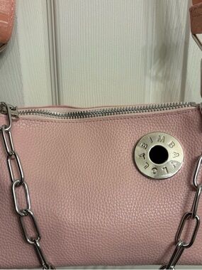 Bimba Y Lola Pink Leather Cross Body w/Chain  Bag